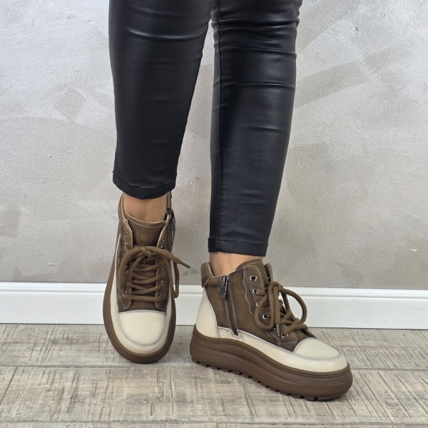 MANOS.RO Ghete dama casual Formazione piele naturala GD2378 - Img 3