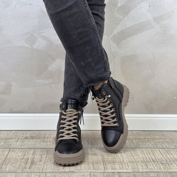 MANOS.RO Ghete dama casual Formazione piele naturala GD2386 - Img 4