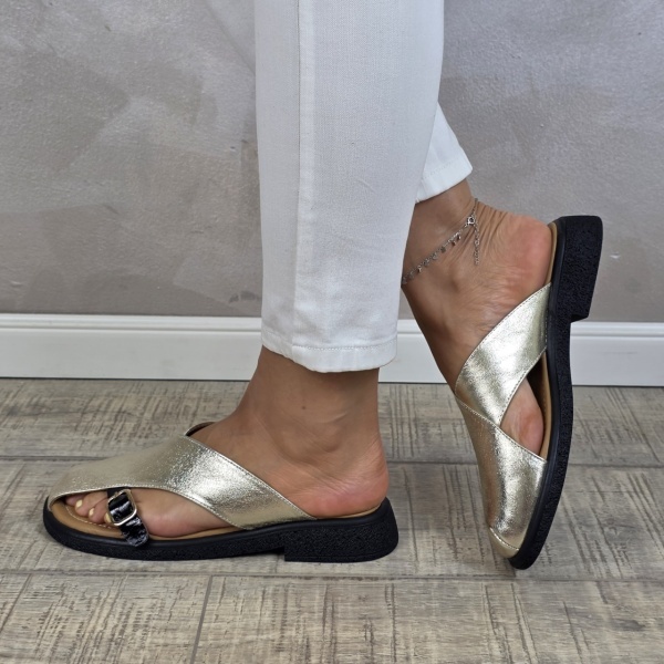 MANOS.RO Papuci/Sandale dama piele naturala GOLD DEER SV1384 - Img 3