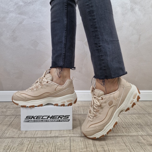 Pantofi dama sport tip sneakers Skechers D'Lites - Good Neutral 149807 NAT - Img 4