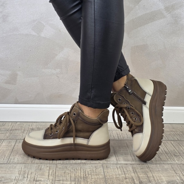 MANOS.RO Ghete dama casual Formazione piele naturala GD2378 - Img 4