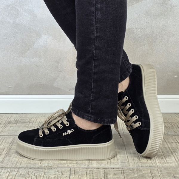 MANOS.RO Pantofi dama casual sport piele naturala negri Filippo PC2332 - Img 3