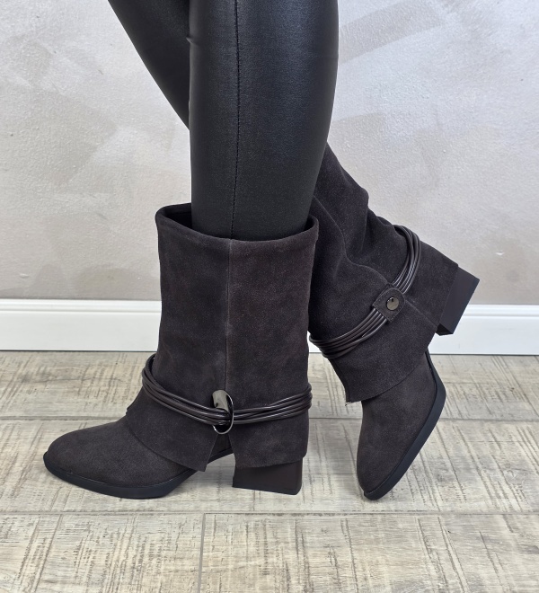 Botine/Ghete dama piele naturala MANOS.RO BT331 - Img 2