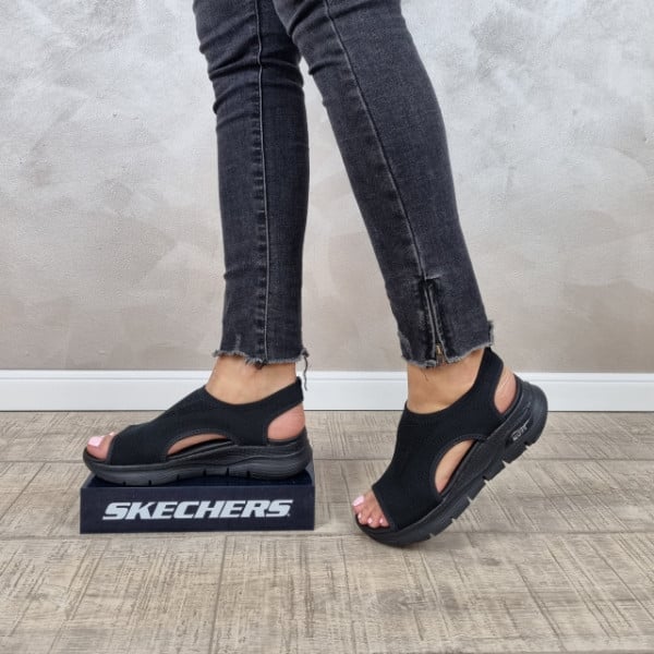 Sandale casual dama ArchFit/StretchFIT Skechers 119236 BLK