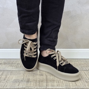 MANOS.RO Pantofi dama casual sport piele naturala negri Filippo PC2332 - Img 4