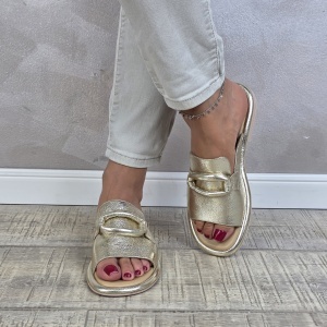 MANOS.RO Papuci dama piele naturala GOLD DEER SV1863