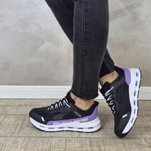 Pantofi dama sport Skechers®- negri, GLIDE-STEP, din material textil 303654L BKPR - Img 4
