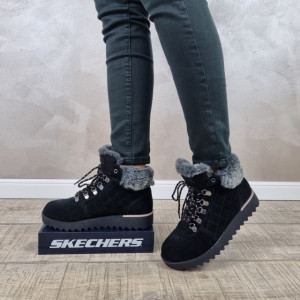 MANOS.RO Ghete dama piele naturala Skechers 113431 BLK