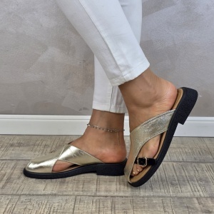 MANOS.RO Papuci/Sandale dama piele naturala GOLD DEER SV1384 - Img 2