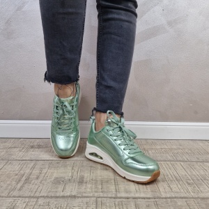 Pantofi dama sport SKECHERS UNO - METALLIXS 177109 SAGE - Img 4