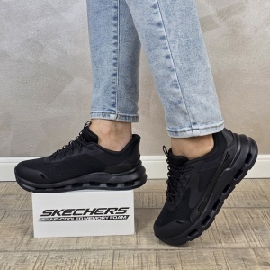Pantofi dama sport Skechers®, GLIDE-STEP, din material textil 303654L BBK