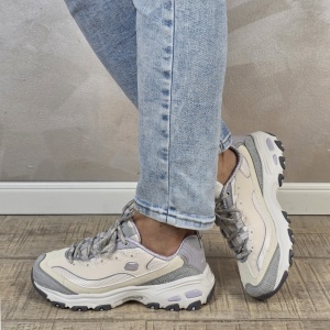 Pantofi dama sport tip sneakers Skechers D'Lites - Retro Rewind 150536 NTGY - Img 3