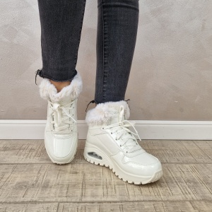Ghete dama Skechers Sneakers high- Uno - Stand High 168126 WHT - Img 2