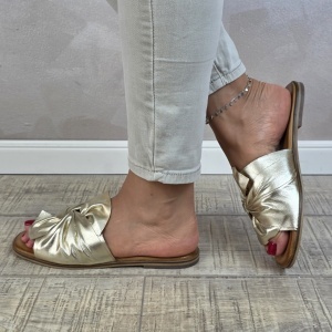 MANOS.RO Papuci dama piele naturala GOLD DEER SV1865