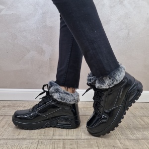 Ghete dama Skechers Sneakers high- Uno - Stand High 168126 BBK - Img 3