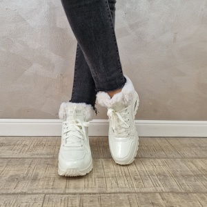 Ghete dama Skechers Sneakers high- Uno - Stand High 168126 WHT - Img 4
