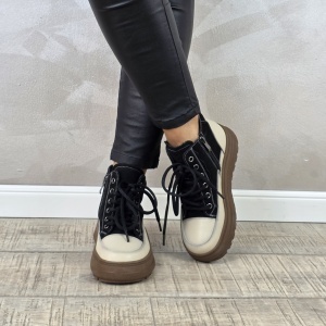 MANOS.RO Ghete dama casual Formazione piele naturala GD2377 - Img 2