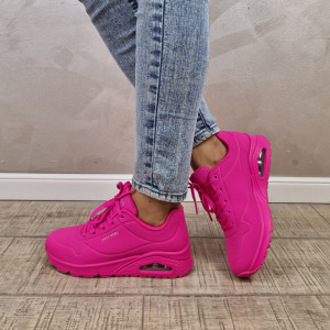 MANOS.RO Pantofi dama sport Skechers® Uno 73667 HTPK - Img 4
