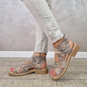 MANOS.RO Papuci/Sandale dama piele naturala GOLD DEER SV1495