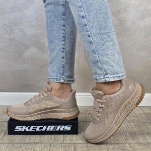 Pantofi dama sport Skechers® Bobs Squad 4 Staple Look beige 117624 NAT