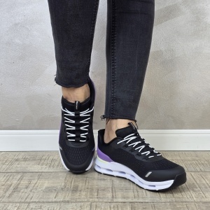 Pantofi dama sport Skechers®- negri, GLIDE-STEP, din material textil 303654L BKPR - Img 3
