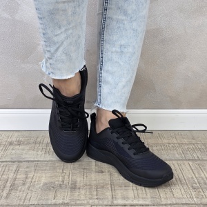 Pantofi dama sport Skechers®- negri, GLIDE-STEP, din material textil 303576L BBK - Img 5