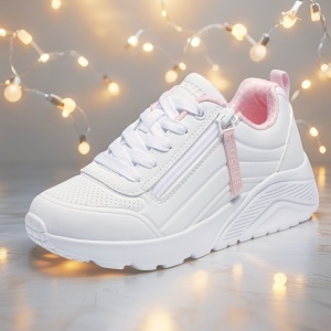 Pantofi dama sport Skechers® Uno Lite - Easy Zip 310387L WHT