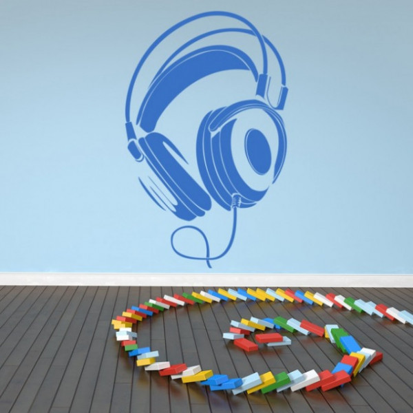 Sticker De Perete Wired Headphones