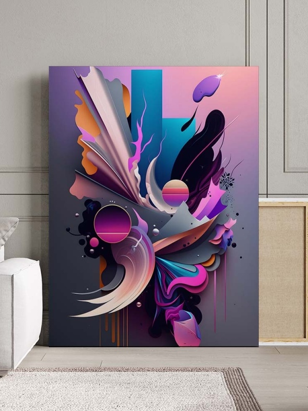 Tablou Canvas Modern Abstract - 3D Neon shapes