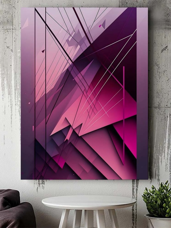 Tablou Canvas Modern Abstract - Lavander geometry
