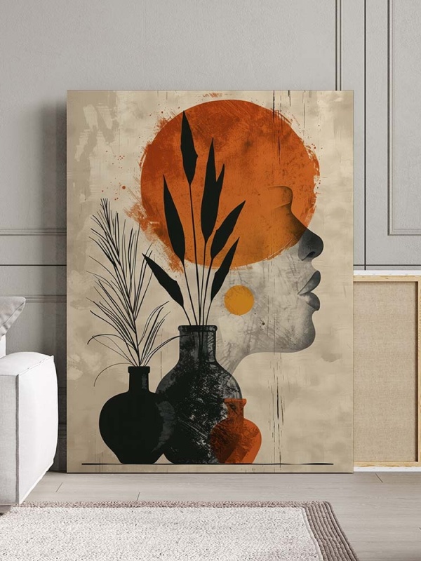 Tablou Canvas Modern Abstract - Profil abstract cu vaza