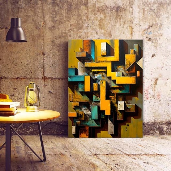 Tablou Canvas Modern Abstract - Rusty painted shapes