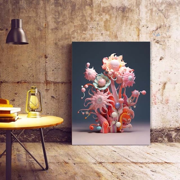 Tablou Canvas Modern Abstract - Some 3D alien flowers