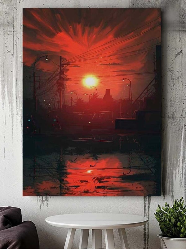 Tablou Canvas Modern Abstract - Suburb sunset