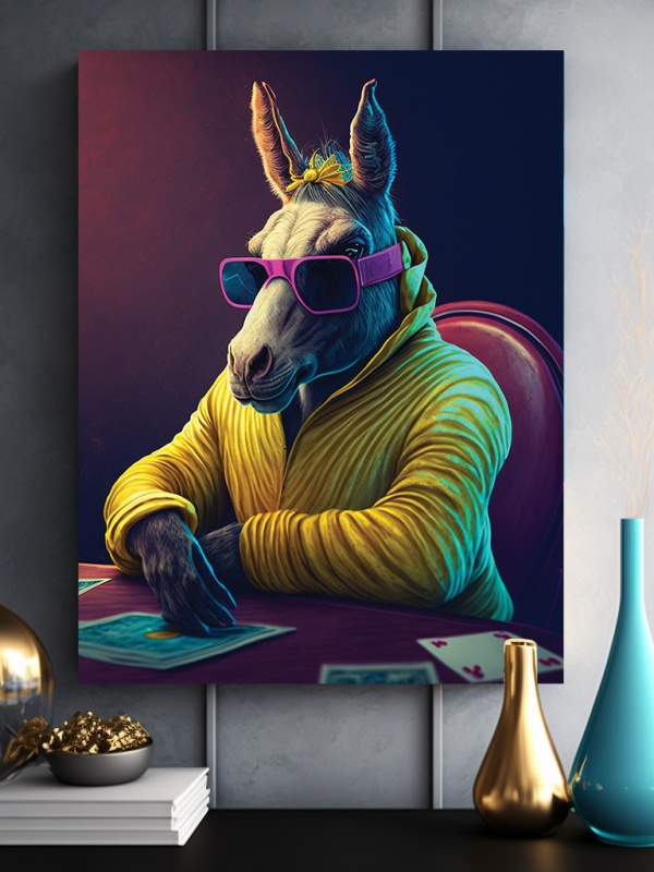 Tablou Cool donkey playing cards
