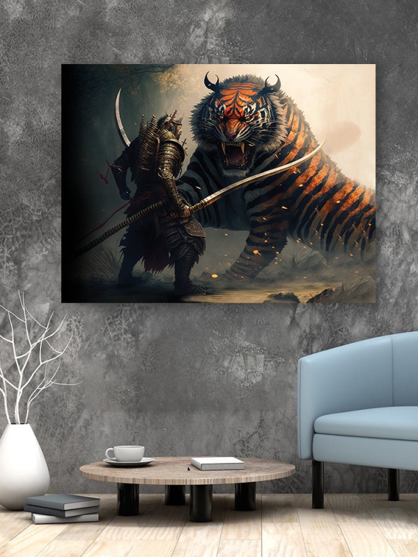 Tablou Samurai fighting the tiger