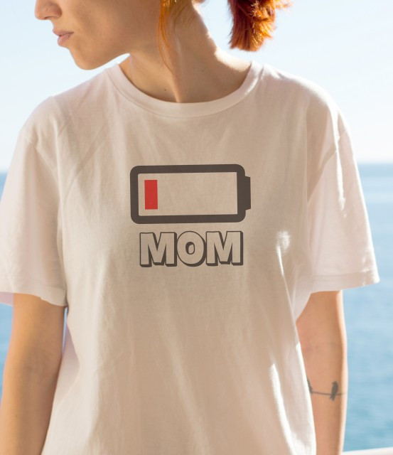 Imprimeu Tricou Mom - Low Battery