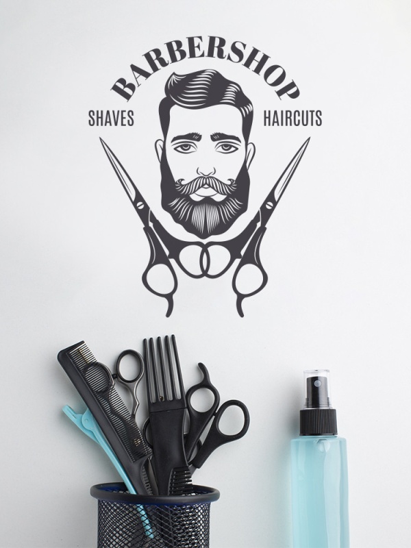 Sticker Barbershop (scissors and guy)