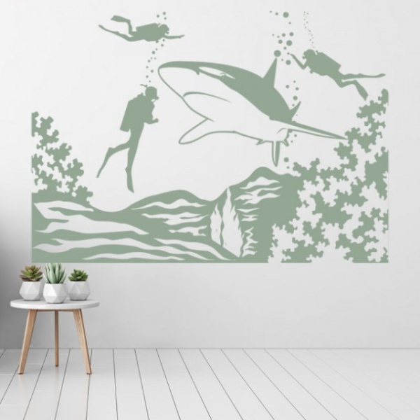 Sticker De Perete Shark Under The Sea