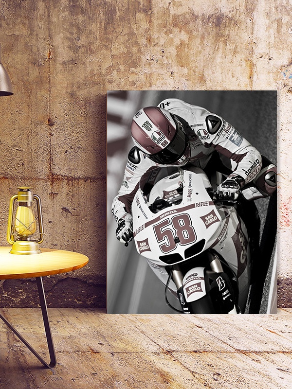 Tablou Black and white moto race