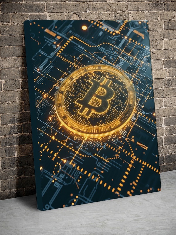 Tablou Canvas Inspirațional - Digital Bitcoin