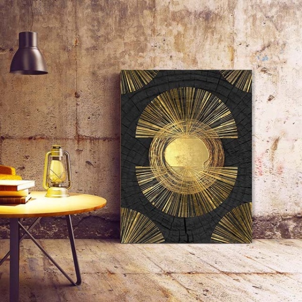 Tablou Canvas Modern Abstract - Abstract tribal painting in gold