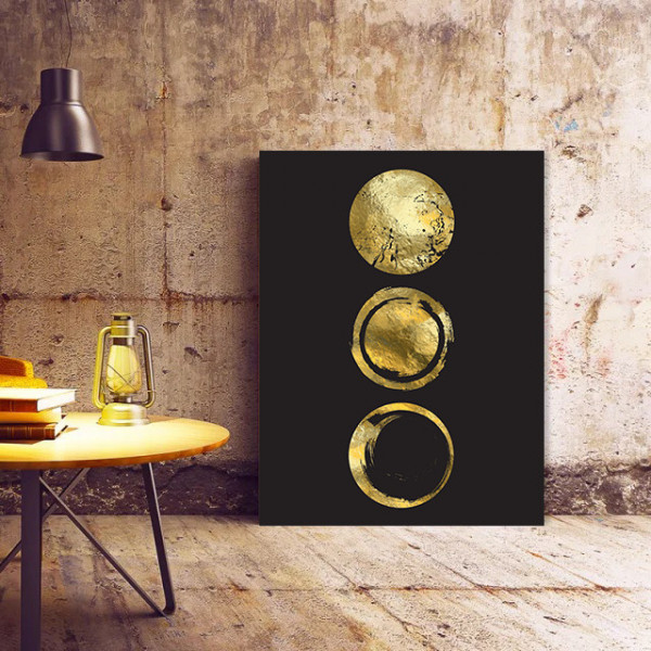 Tablou Golden circular symbols (single)
