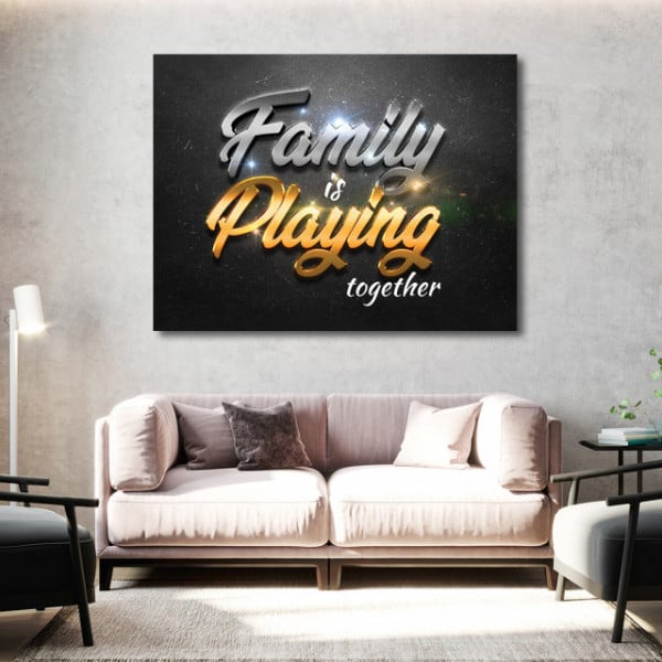 Tablou Motivational - Family is playing together