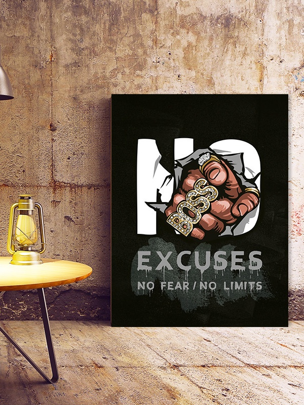 Tablou Motivational - No excuses (boss)