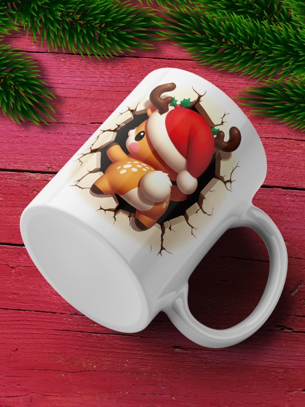 Cana De Craciun - Cute Reindeer Looking Back
