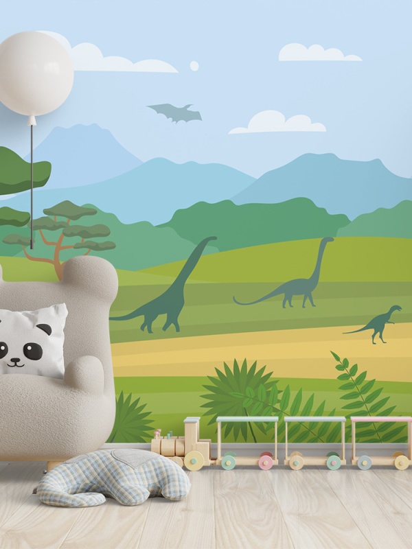 Fototapet copii Siluete de dinozauri (FTD100048)