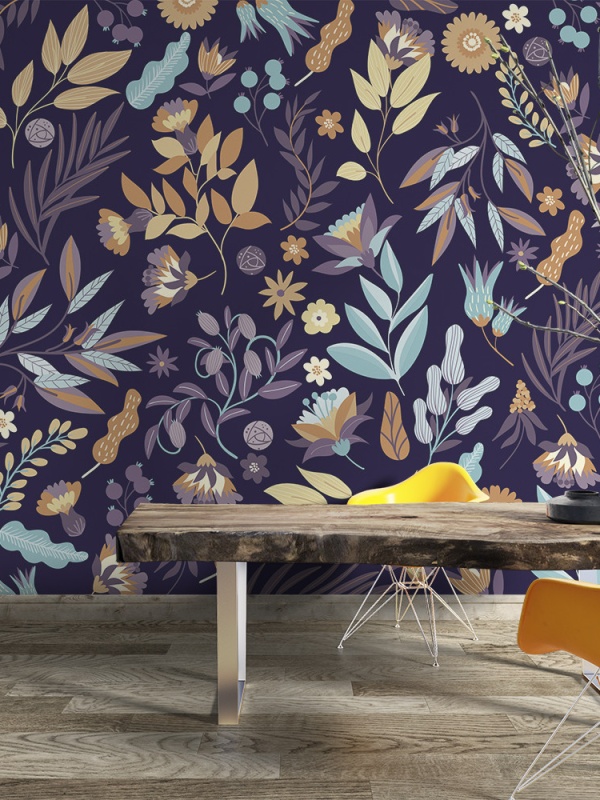 Fototapet - Small flowers and leaves (FTD1000302)