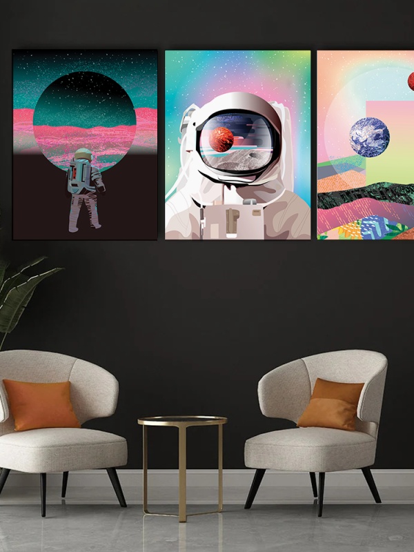 Set 3 Tablouri Canvas - Modern space mix