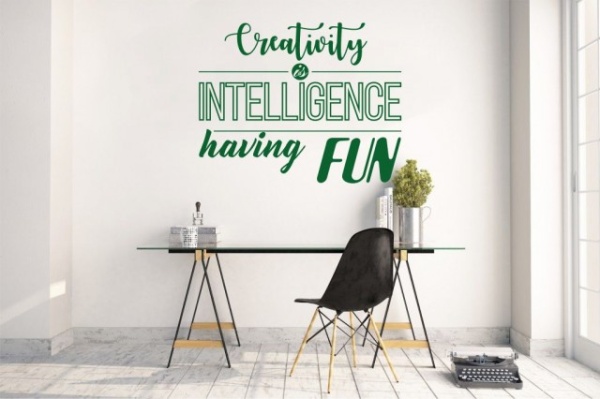 Sticker De Perete Creativitatea Este Inteligenta Distractiva